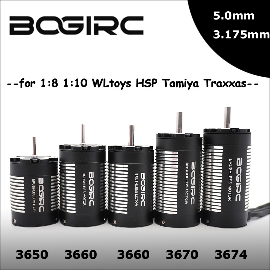 BOGIRC RC มอเตอร์ 3650 3660 3670 3674 Sensorless มอเตอร์ไร้แปรง 5.0 มม./3.750 มม.สําหรับ 1/8 1/10 RC รถ Drift Racing Off-Road RC เรือ ราคา ถูกที่สุด ดีลบีเคเค รูปภาพหลัก
