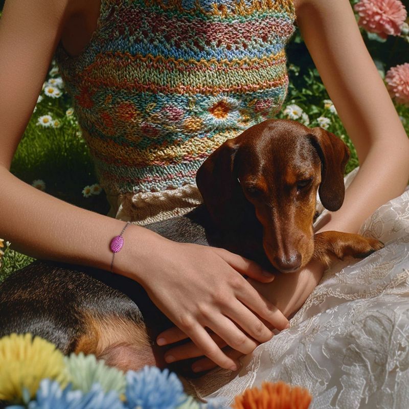 Apm MONACO Rose Red Love Pavé Bracelet w