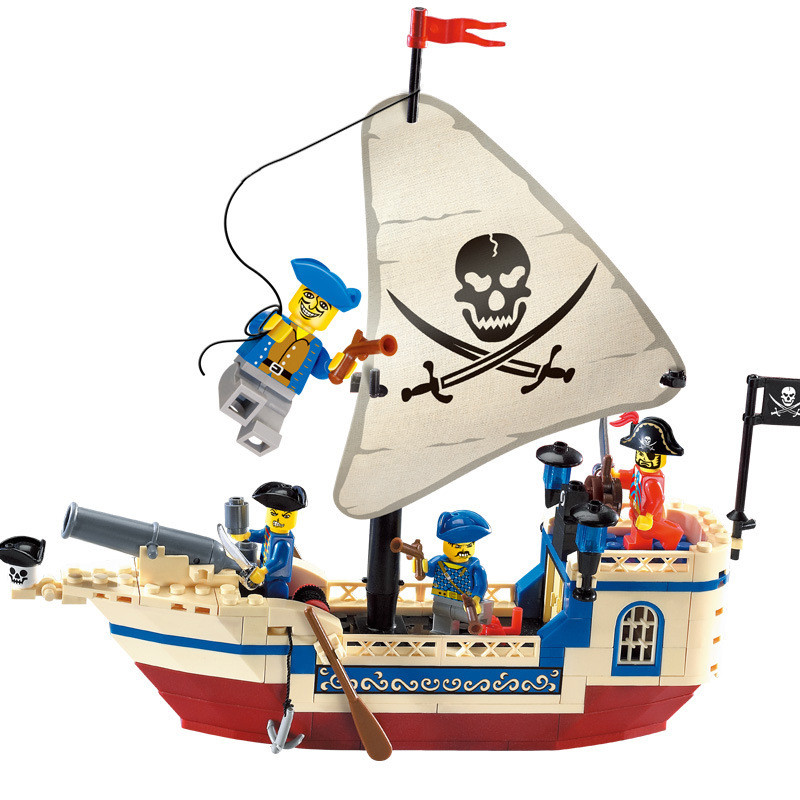 12.21 Enlightenment Childrens Assembled Toy Boy Small Particle Pearl Model Pirate Ship of the Caribb