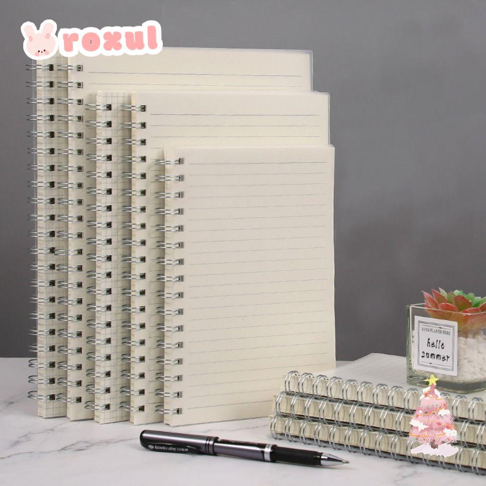 ROXUL Spiral Notebook, 80Sheets กริด/Blank/แนวนอน Line Coil Notebook, มัลติฟังก์ชั่น A5/B5/A4 พลิกกว่า Sketchbook นักเรียนของขวัญ