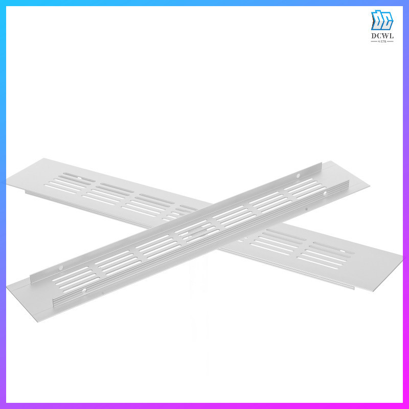 💍 2Pcs แผงปิดช่องลมระบายอากาศอลูมิเนียมอัลลอยด์ ขนาด 11.8x2.0x0.4 นิ้ว สำหรับตู้เสื้อผ้า