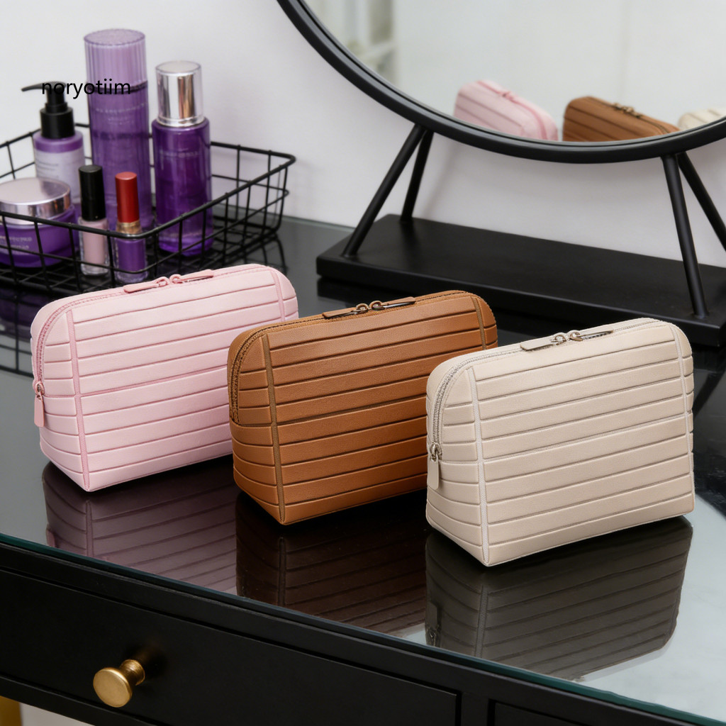 NOR กระเป๋าเครื่องสําอาง Multi-pocket Cosmetic Organizer แนวตั้งกันน้ํา Travel Makeup Bag – พับ Multi-pocket Toiletry Organizer สําหรับ Skincare เครื่องมือความงามสําหรับผู้หญิง