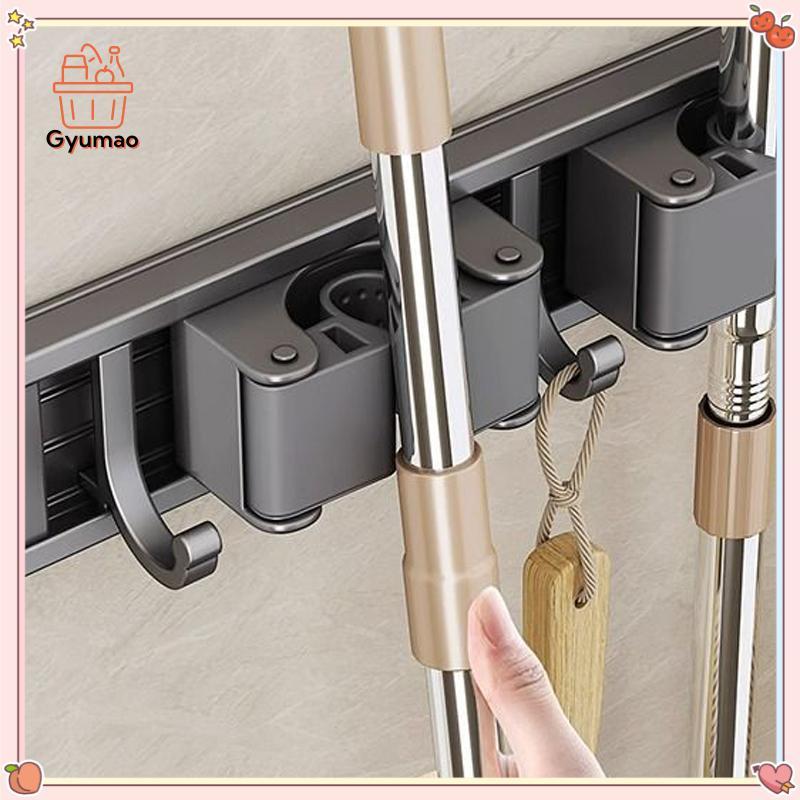 [Gyu] Mop And Broom Storage Rack Mop Rack ติดผนัง Strong ไม้กวาด Mop Rackes พร้อม Hook Storage Rack 