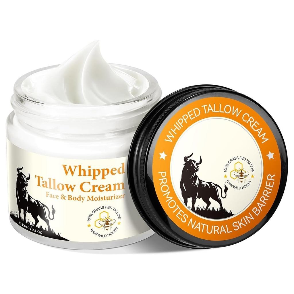 Beef Tallow for Skin, Beef Tallow, Organic Grass Fed Beef Tallow - Tallow and Honey Balm- Deeply Moi