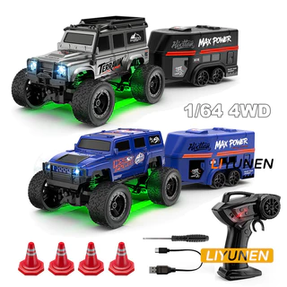 1:64 MINI RCรถปีนเขาพร้อมTrailer Full Scale Off-roadรถ2.4Gรีโมทคอนโทรลรถของเล่นเดสก์ท็อปขนาดเล็กHummer Land Roverรุ่นเด็กของขวัญของเล่น