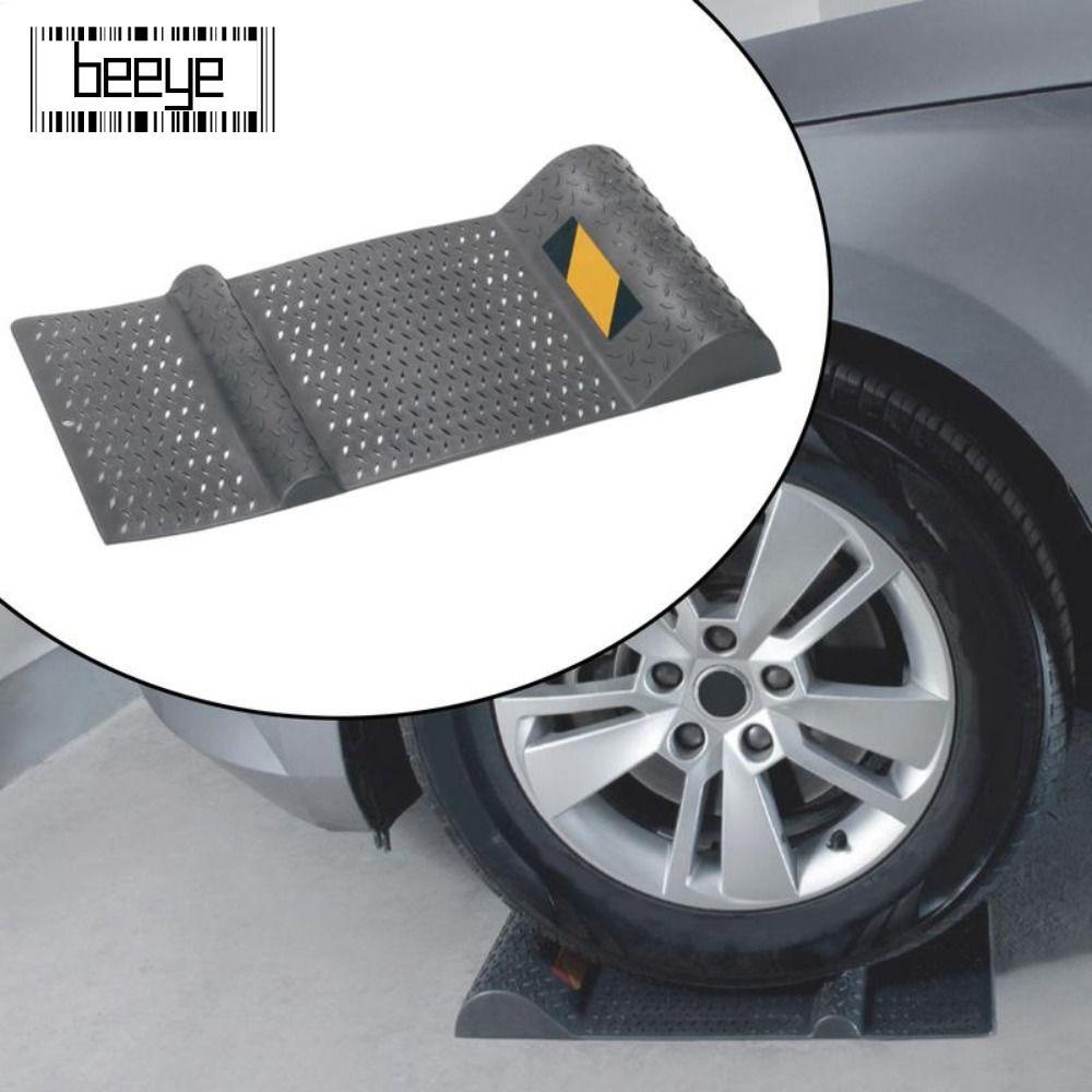 BEEYE ล้ออุปกรณ์กันลื่น,ยางโรงรถหยุด Heavy Duty Anti-skid Car Parking Mat,คุณภาพสูงคําเตือน Strip Pa