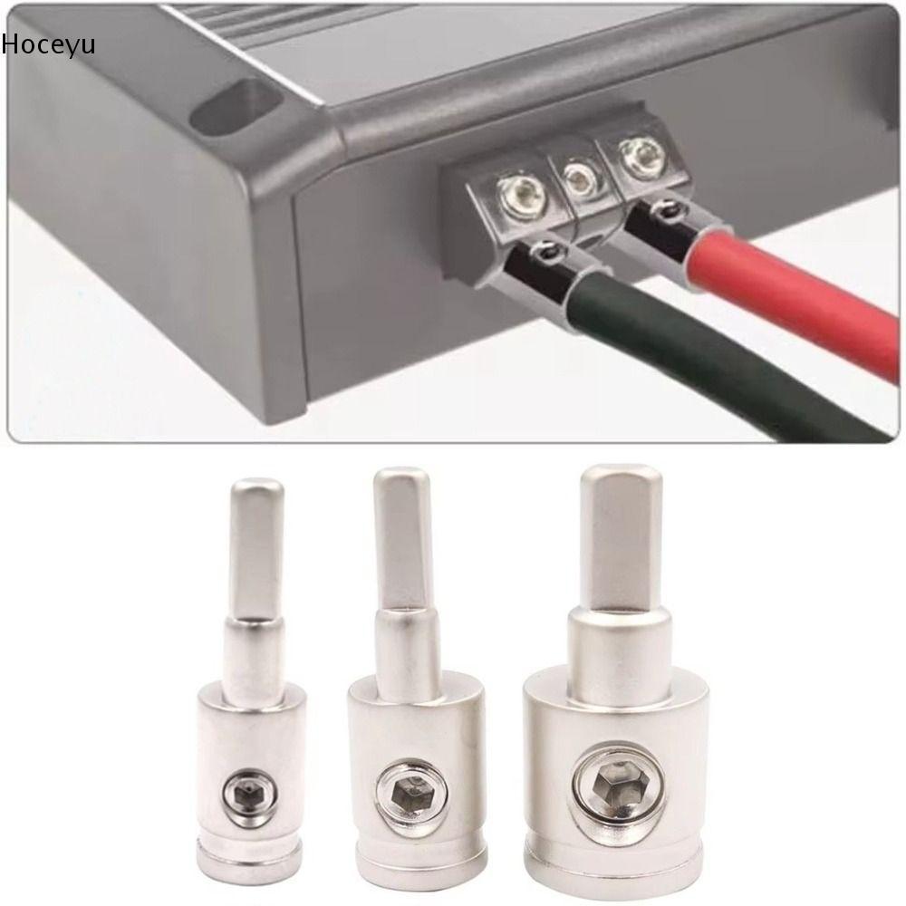HOCEYU ขั้วต่อเครื่องเสียงรถยนต์, 0GA 4GA 8GA Gold Silver Car Speaker Wire Terminal, อะแดปเตอร์อินพุ