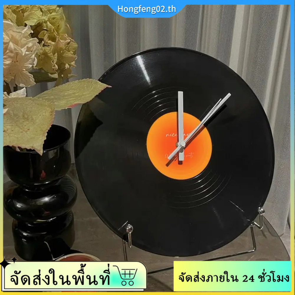 (จัดส่งในพื้นที่) Retro DIY Graffiti Vinyl Records ตกแต่งนาฬิกาแขวนของขวัญสร้างสรรค์ห้องนั่งเล่นนาฬิกาเครื่องประดับ