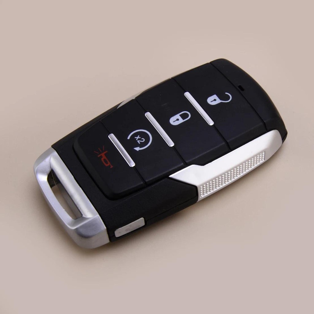 4 ปุ่มสมาร์ทกุญแจรีโมท Fob Shell Keyless Entry Control ฝาครอบ fit สําหรับ Dodge RAM 1500 2019-2021 อ