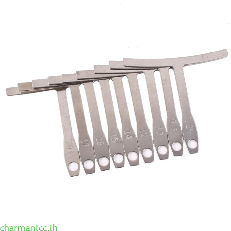 Charmantcc 9 ชิ้น Understring Radius Gauge Universal Guitar Gauge เครื่องมือไม้บรรทัดใช้งานง่าย