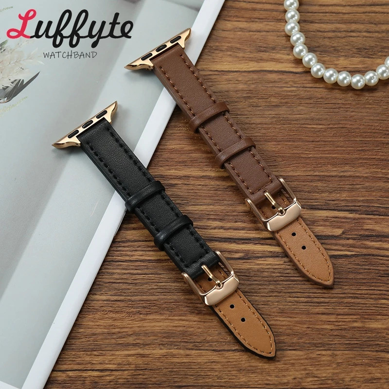 หนังนุ่มสายนาฬิกาข้อมือสําหรับนาฬิกา1-10 กับ พิเศษ49/46/45/44/42/41/40/38มิลลิเมตรน่ารักสุภาพสตรีสาย