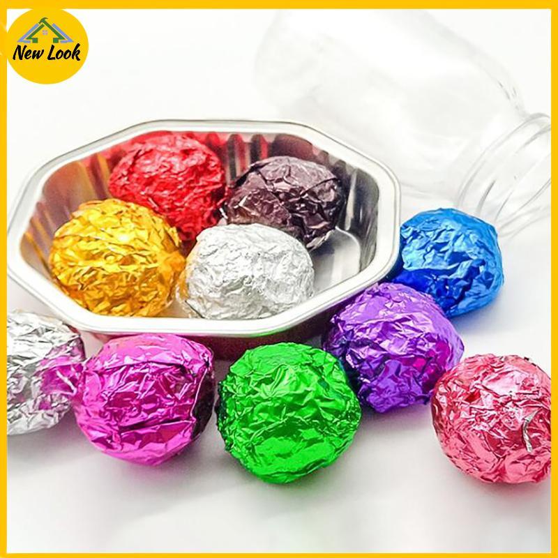 NewLook 100 ชิ้นฟอยล์ Candy Package กระดาษช็อกโกแลตอลูมิเนียม Candy น้ําตาลอาหารดีบุกกระดาษ