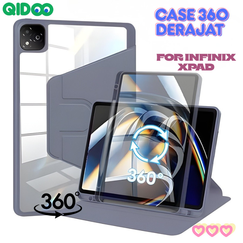 เคสอะคริลิคหมุนได้ 360 พรีเมี่ยม° สําหรับ Infinix Xpad 11 "Infinix Xpad 20 2024 พร้อมขาตั้งหลายมุมแล