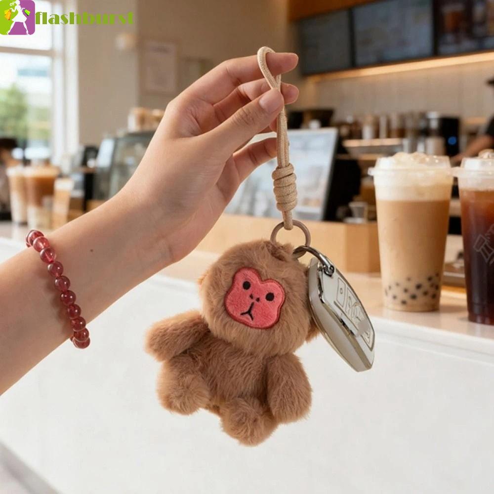 FLASHBURST จี้ลิงน้อย, ตุ๊กตาตุ๊กตาสีขาว faced saki Monkey Plush จี้, ของขวัญแต่งงานการ์ตูน 12 ซม.ตุ๊กตาสัตว์ลิงจี้รถกระเป๋าเป้สะพายหลังตกแต่ง