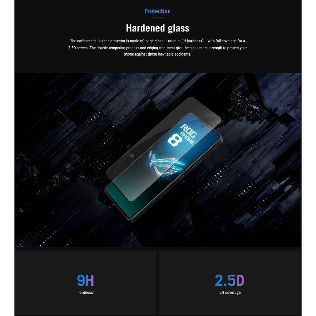 สำหรับ ASUS ROG Phone 8 Pro / ROG Phone 8 - ASUS ROG ฟิล์มกันรอยกระจกกันแบคทีเรีย - รูปที่ 4