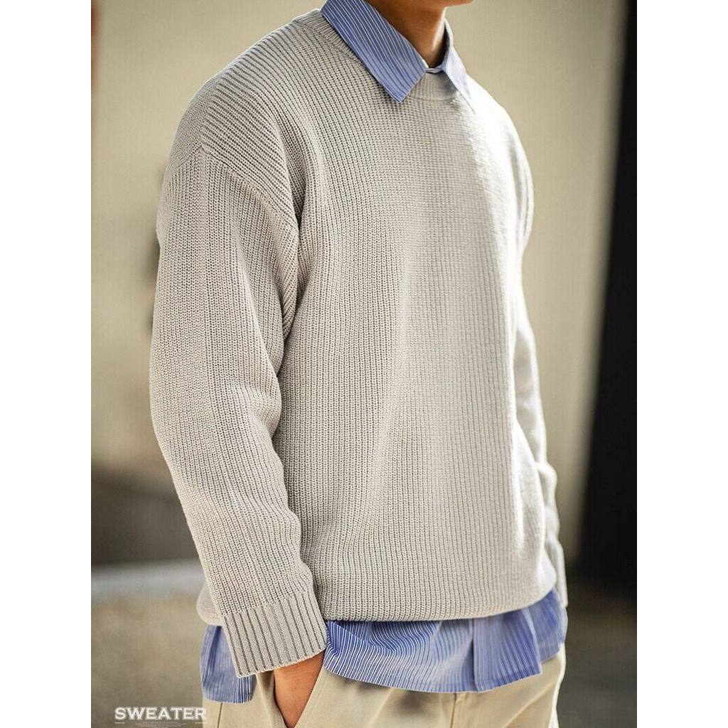 เสื้อ.innerwear.ผู้ชาย MRA ขนาด 400g สีทึบ 3 สีคริสต์มาส ออกแบบรอบคอหลวม สำหรับฤดูหนาว