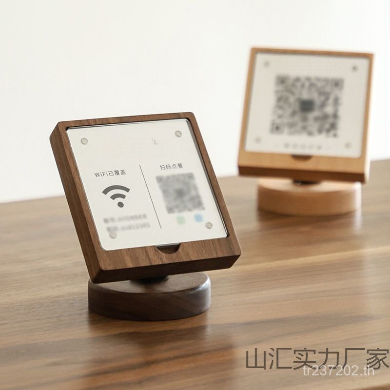 ป้ายแสดง QR Code ป้าย QR Code สำหรับเคาน์เตอร์แคชเชียร์ ป้ายโต๊ะไม้เนื้อแข็ง WiFi SNLJ