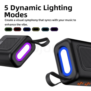 GOOJODOQ ผ้าลําโพงบลูทูธ RGB แสงคุณภาพสูง Hi Fi คุณภาพเสียงรองรับ TF/USB Playback