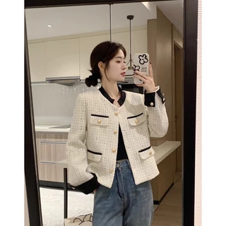 รูปแบบใหม่ ผู้หญิง มินิมอล เสื้อทวิต ออกงาน สไตล์คุณหนูเศร้า เสื้อแจ็คเก็ต สไตล์ชาเนล พร้อมส่ง 🌈
