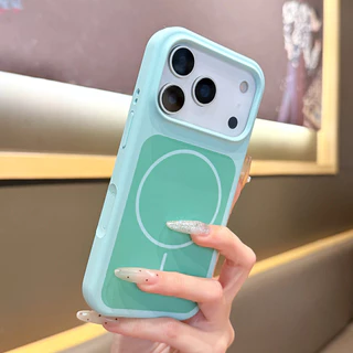 แม่เหล็กสีฟ้าซิลิโคนเหลวเคสโทรศัพท์สําหรับ ไอโฟน 17 มือโปร สูงสุด 16 15 14 13 กันกระแทกป้องกันปลอก
