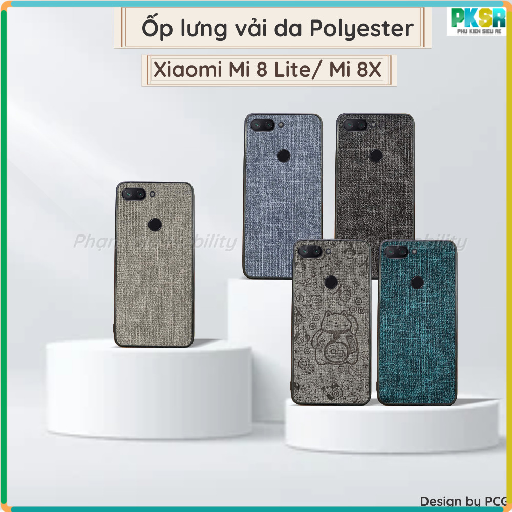 เคสหนังสําหรับ Xiaomi Mi 8 Mi8 Lite 8Lite/ Mi 8x 8 x ทําจากหนังนุ่มลื่นและผ้าโพลีเอสเตอร์คุณภาพสูง