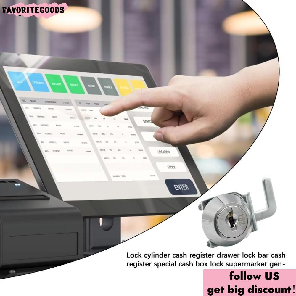 FAVORITEGOODS Mini Cam Lock พร้อม Quick Clip, Rust-Resistant Silver Cash Box Lock, Lock กระบอกล็อคพร