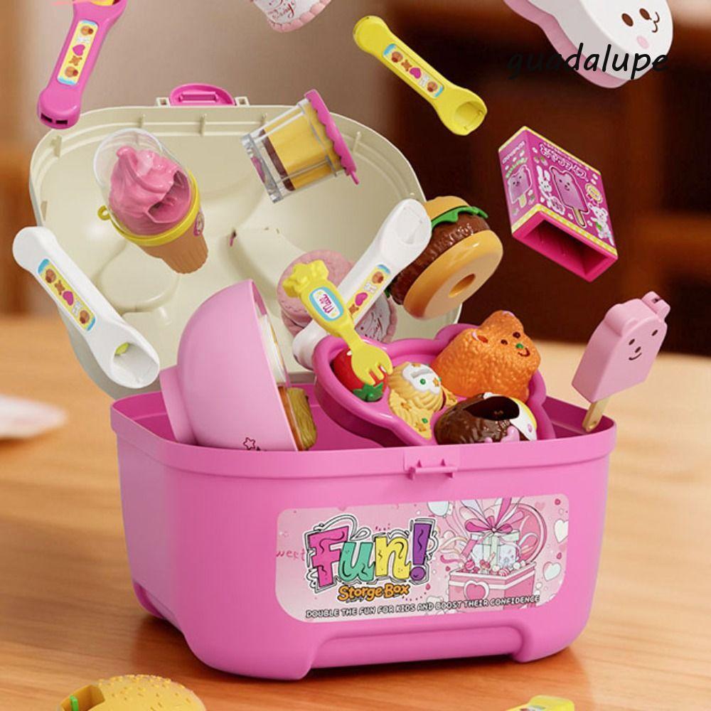 GUADALUPE พุดดิ้งชุดให้อาหาร,จําลองรุ่น Early Education กล่องอาหารกลางวันพุดดิ้งของเล่น,Novelty Little BearShape แกล้งเล่น Kawaii Play House ของเล่นเด็กของเล่น