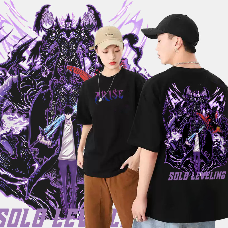 เสื้อยืด_unisex_ลาย_Solo_Leveling_พร้อมขาย_ทำจากผ้าฝ้าย_100%