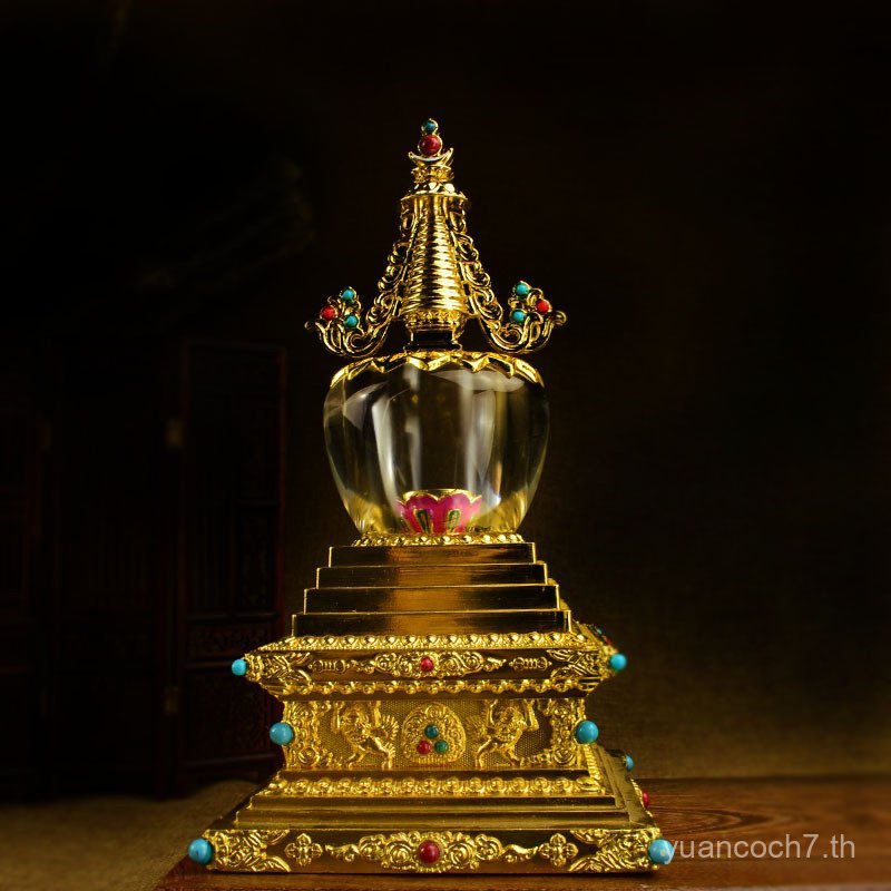 อุปกรณ์ทิเบต Boutique Gilt Crystal Relic Pagoda Pagoda Bodhi Pagoda Relics ความสูง 17 ซม.