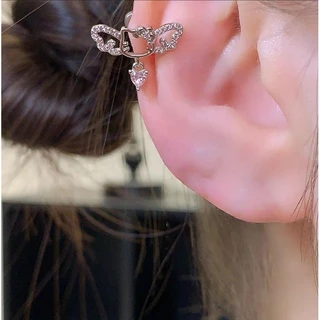 ต่างหูสตั๊ดน่ารักแบบปีกแมวลายโลหะผสมสำหรับหญิง