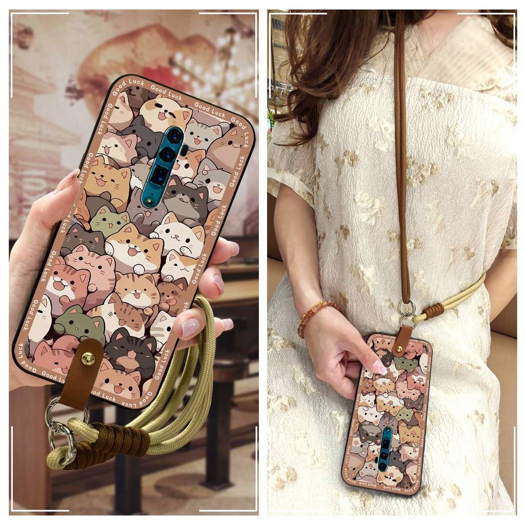 ทนทานกันกระแทกเคสโทรศัพท์สําหรับOPPO Reno 10X ZOOM/10X/10X Proป้องกันแนวทแยงนุ่มกรณีแฟชั่นออกแบบการ์ตูนAnti-knock Anti-ฝุ่นGraffiti Dirt-ทนสร้อยคอซิลิโคน