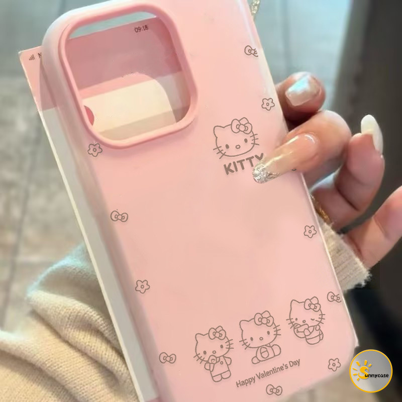 เหมาะสำหรับ OPPO Reno 12 12F 5 5F 10 11 13F 4F 5 6 6Z 7Z 8Z 8T 11F 13 14 14F 15 15F 15 Pro เคสโทรศัพท์ลายคิตตี้สุดน่ารัก