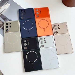 Corning เคสแม่เหล็กสําหรับ Samsung Galaxy S23 Ultra S24 Ultra, ฝาครอบป้องกันที่สร้างสรรค์สไตล์ Ins อินเทรนด์