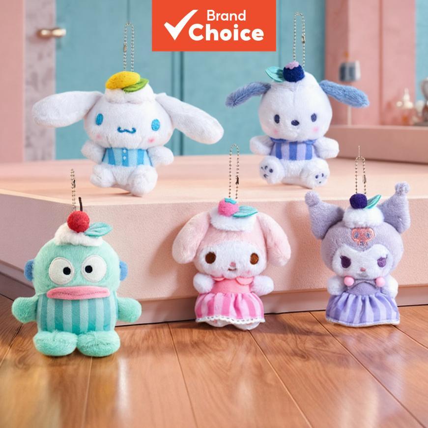 Sanrio Plush พวงกุญแจผลไม้หมวกกระเป๋า Charm ความงามนุ่มน่ารักจี้สําหรับเด็กหญิงของขวัญสําเร็จการศึกษา Final Item 13 ซม.