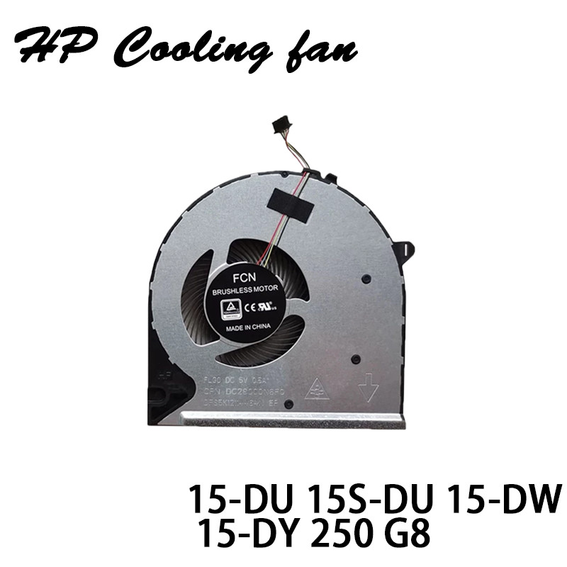 พัดลม CPU ใหม่สําหรับ HP 15-DU 15s-du 15-DW DY 250 G8 L52034-001 TPN-C139 พัดลมแล็ปท็อป DC28000N6F0 
