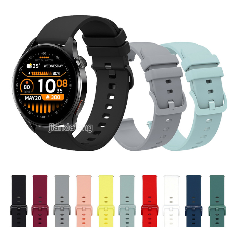 Simple สีทึบสายนาฬิกาซิลิโคนสําหรับ Haylou Solar 5 Lite 2 Pro Solar Plus RT3 Ultra Neo
