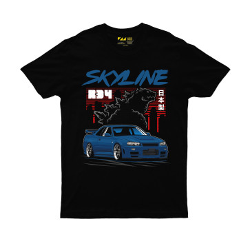R34- เสื้อเสื้อยืด Skyline Gtr