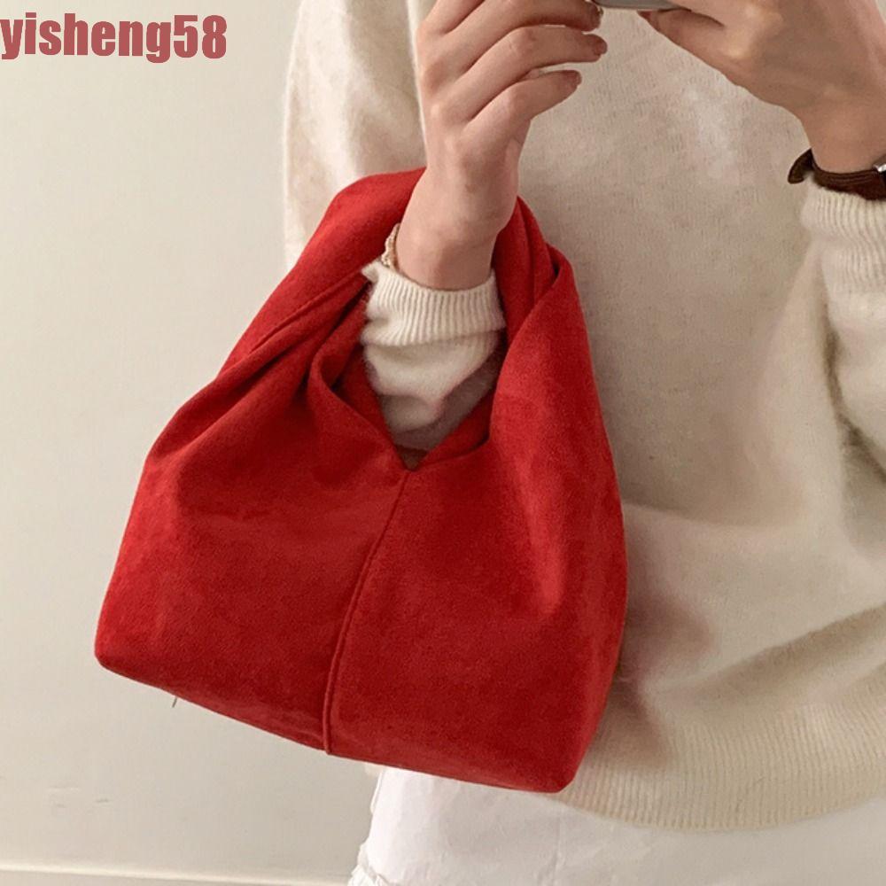 FABLE Cloud Retro Elegant Suede Pleated Bag | สีเรียบ พกพาสะดวก ใช้งานนอกสถานที่ได้