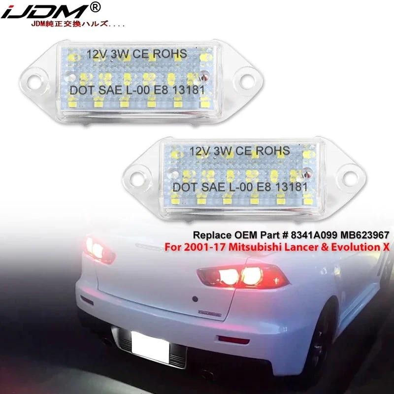 IJDM OEM-Fit 3W Xenon สีขาว LED ชุดป้ายทะเบียนสําหรับ Mitsubishi Lancer & Evolution X, 8341A099 MB62