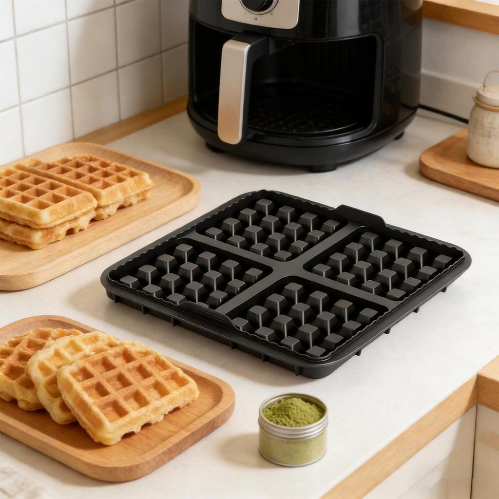 ซิลิโคนวาฟเฟิล Mould Non Stick Air Fryer Liners เครื่องทําวาฟเฟิลสําหรับอาหารเช้า Candy Pancakes ช็อ