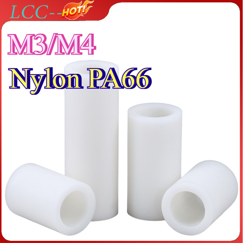 คอลัมน์แยก ABS สีขาว, คอลัมน์แยกฉนวน, คอลัมน์แผ่นพลาสติก 3mm4mm ผ่านคอลัมน์ปลอกไนลอน [LCC-TH]