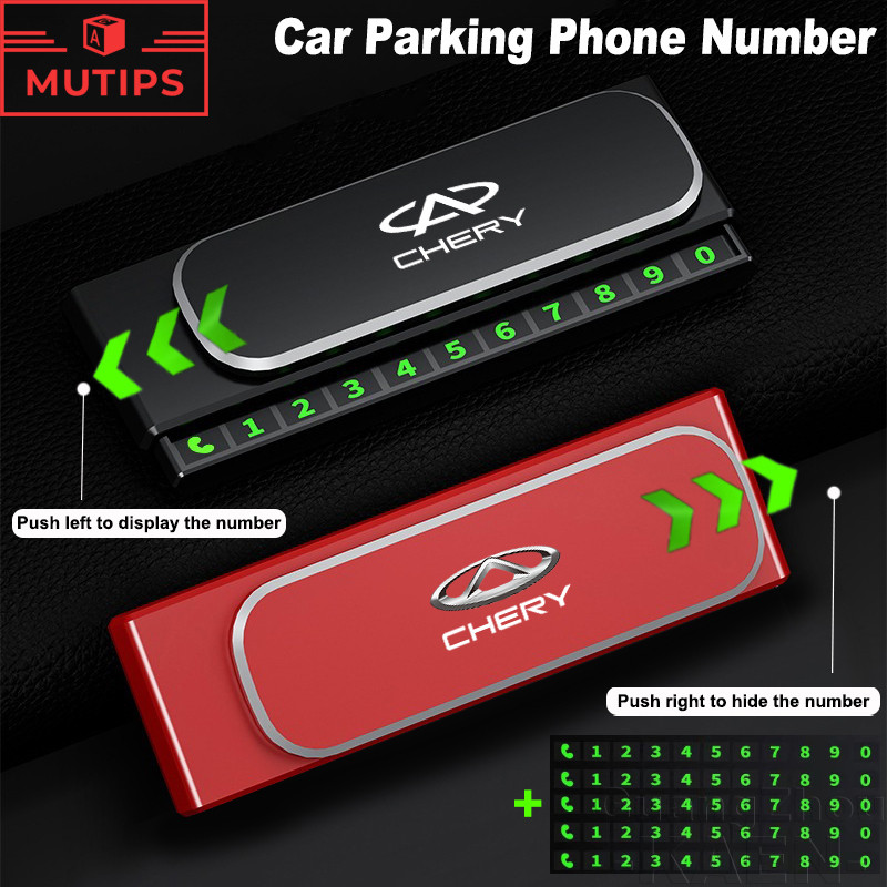Chery รถยนต์ ป้ายหมายเลขโทรศัพท์ ติดรถยนต์ สําหรับจอดรถชั่วคราว แม่เหล็ก Phone Number Card สำหรับ Ti