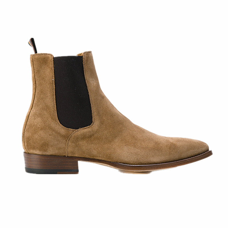 CHELSEA Boots รองเท้าสั้นผู้ชายของแท้หนัง Pointed Toe CHELSEA BOOT สไตล์ใหม่ All-Match รองเท้าผู้ชาย