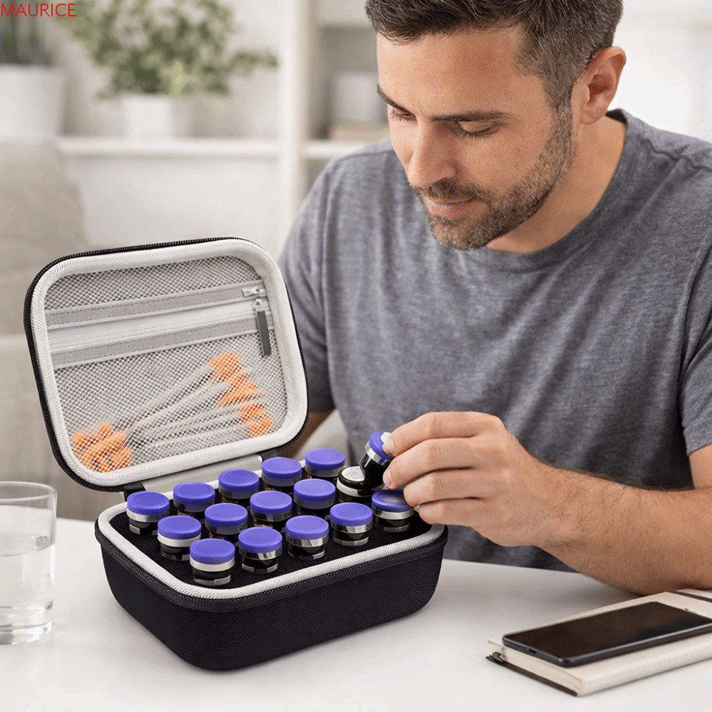 กล่องเก็บของอินซูลิน มาURICE, 15 ช่องกันน้ําอินซูลิน Vials Case, Vials Storage ความจุขนาดใหญ่ทนต่อกา