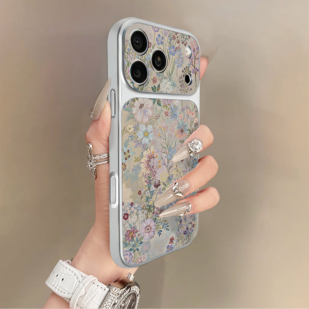 ดอกไม้เต็มชั้นเหมาะสําหรับ iPhonepromax เคสโทรศัพท์ Apple propro Niche Leather