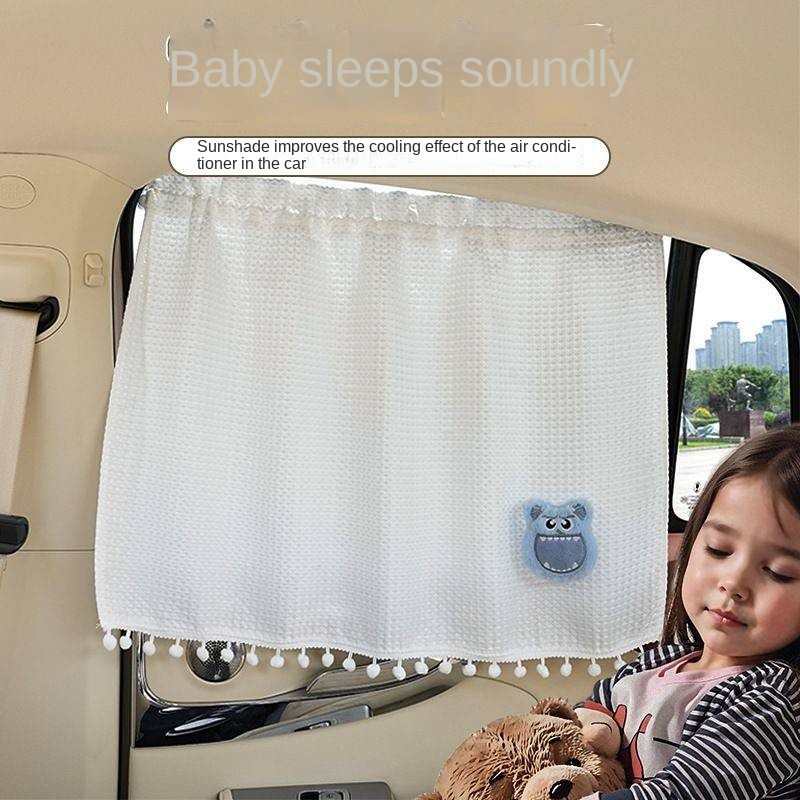Large Waffle Auto Curtain Cartoon Monster Car Sunshade Side Curtain Sun Protection Thermal Insulatio
