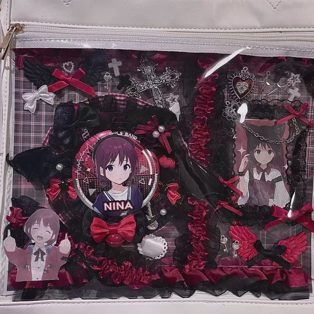 High-value Dark Gothic Black Red Lace Accessories Card Holder Set Decorative Support Hand-made Acces