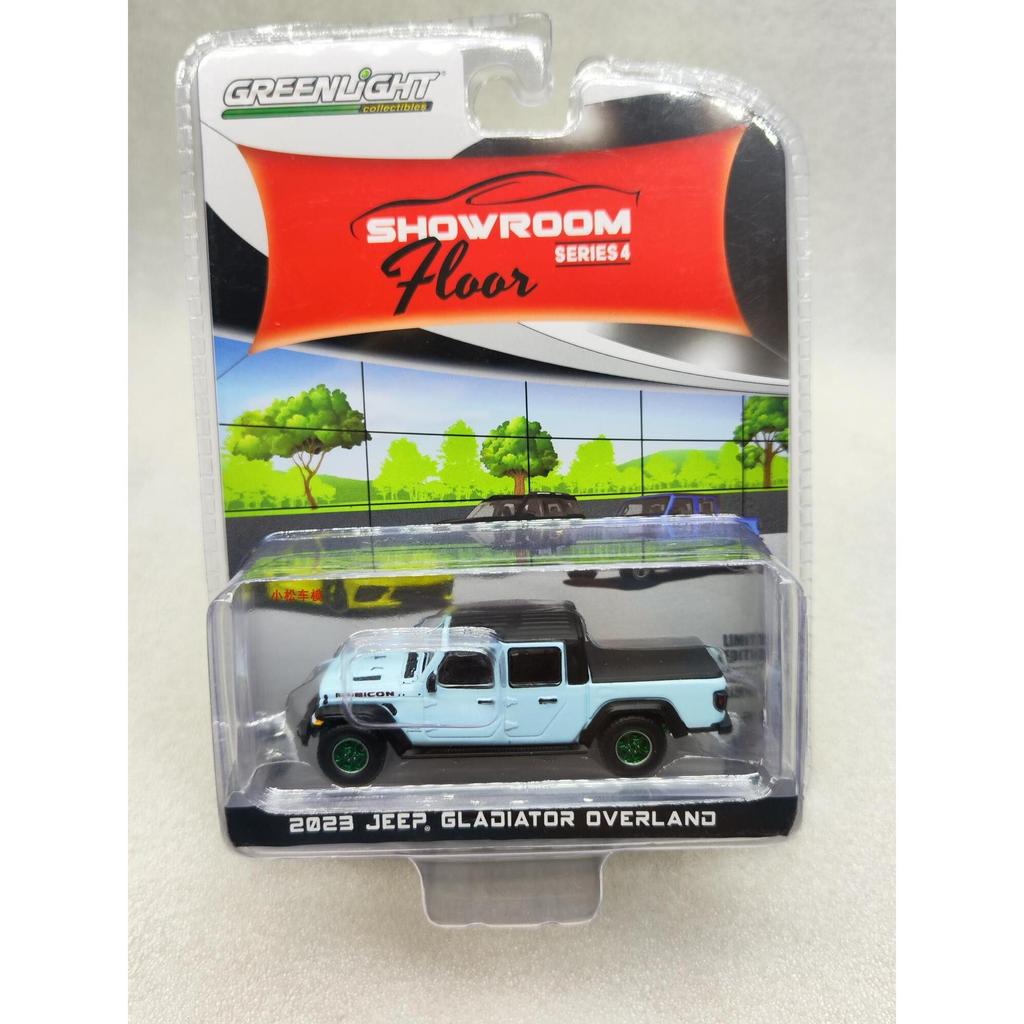 ไฟเขียว 1: 64 Exhibition Hall Floor Series 4-2023 Jeep Gladiator Overland Version Piaget Green Machi