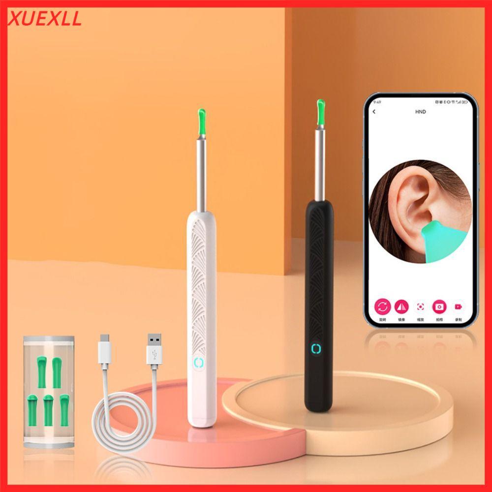 XUEXII Visual Ear Cleaner, Ear Sticks Hd Ear Cleaner Kit, 6 ไฟ LED พร้อมกล้องสมาร์ทไร้สาย Wi-fi EAR 