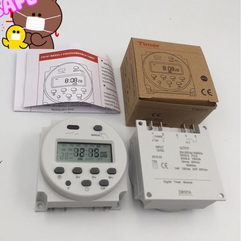 คุ้มมาก ร้าน จับเวลา 220V 110V 24V 12V CN101A Digital LCD Power TIMER สลับเวลาโปรแกรมรีเลย์ 16A CN10